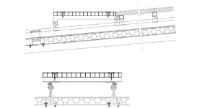 Pasarela en la línea de máxima pendiente